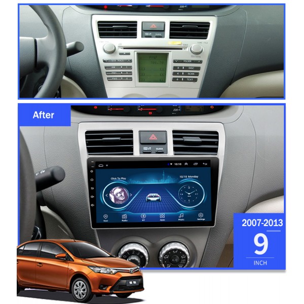 Toyota Yaris 2008 - 2013 10.1 Inch Android 8.1 Satnav Radio Car Audio Sound System