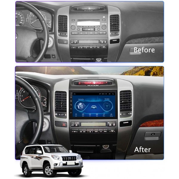 Toyota Prado 120 2004 - 2009 9 Inch Android Satnav Radio Car Audio Sound System 