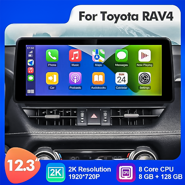 TOYOTA RAV 4 2019 - 2023 12.3 INCH ANDROID APPLE C...