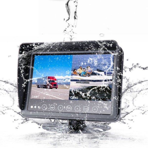 Truck and Forklift Dual View 7 Inch Front and Rear Reversing Camera Waterproof